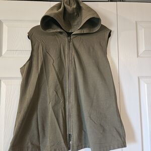 J. Jill Olive Green Sleeveless Hoodie